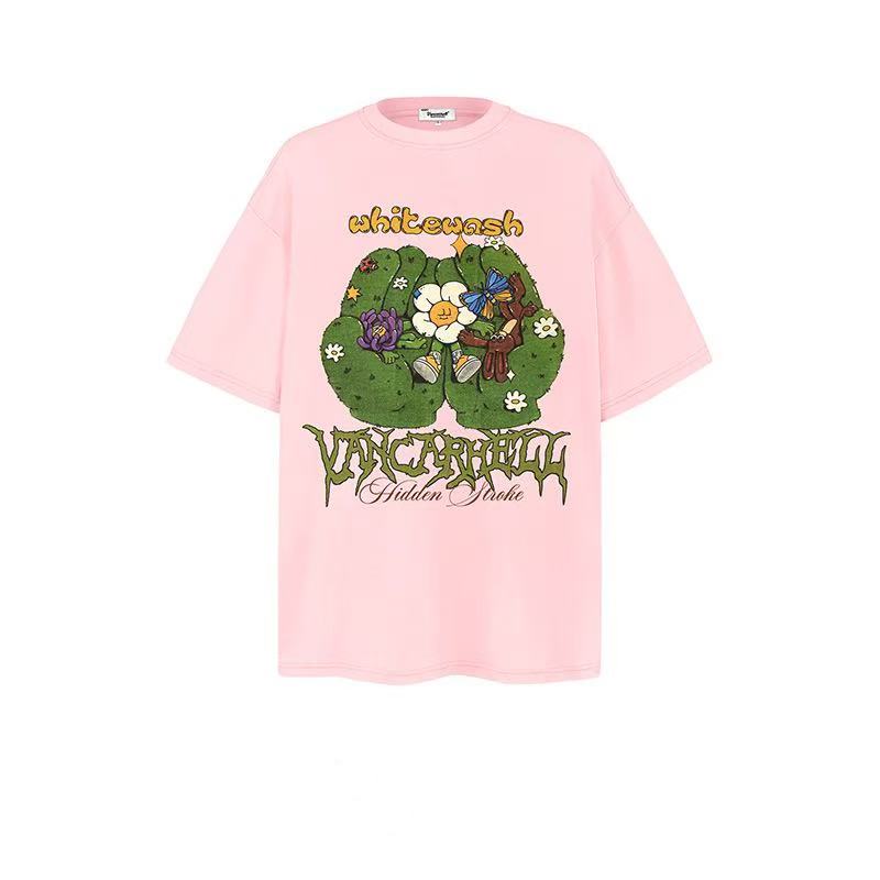 2025 New Trendy Brand Short Sleeve Flower Print T-shirt 023