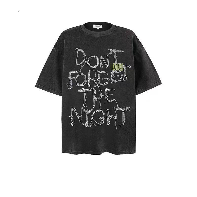2025 New Trend Brand New Short-Sleeved T-Shirt with American English Graffiti 036