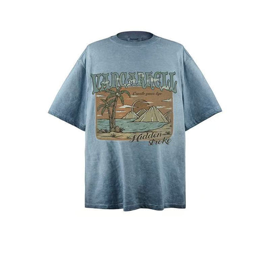 2025 New Trend Brand New Short-Sleeved T-Shirt - Sunny Beach and Sand Dunes - 018