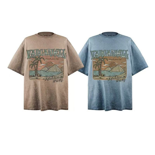 2025 New Trend Brand New Short-Sleeved T-Shirt - Sunny Beach and Sand Dunes - 018