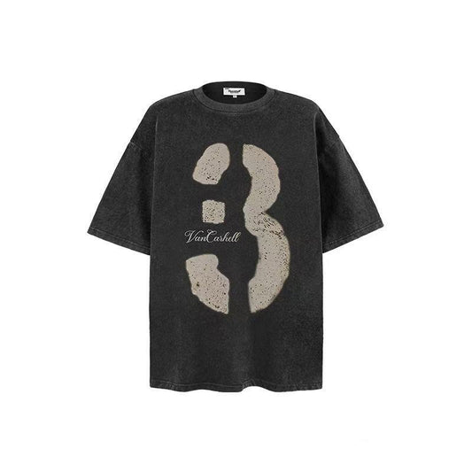 2025 New Trend Brand New Short-Sleeved T-Shirt with Number 3 020