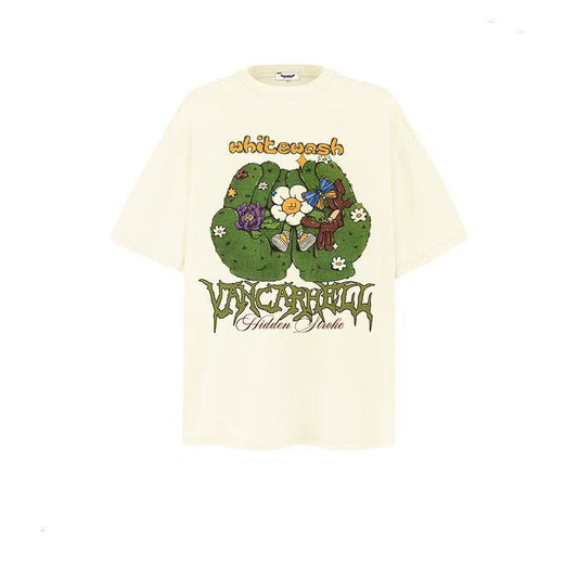 2025 New Trendy Brand Short Sleeve Flower Print T-shirt 023