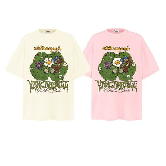 2025 New Trendy Brand Short Sleeve Flower Print T-shirt 023