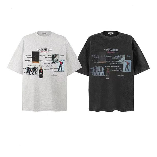 2025 New Trendy Brand New Short-Sleeved T-Shirt - American High Street Hip Hop 037